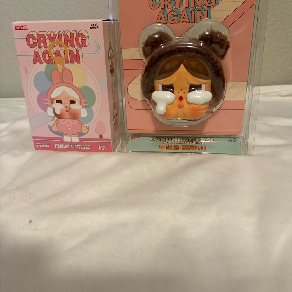 Crying Again AirPods Case with Bear Ears and pendant